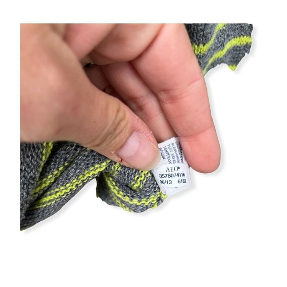 American eagle sweater medium, AE Yellow Grey sweater, Medium Zippers Side Slits - Picture 7 of 7